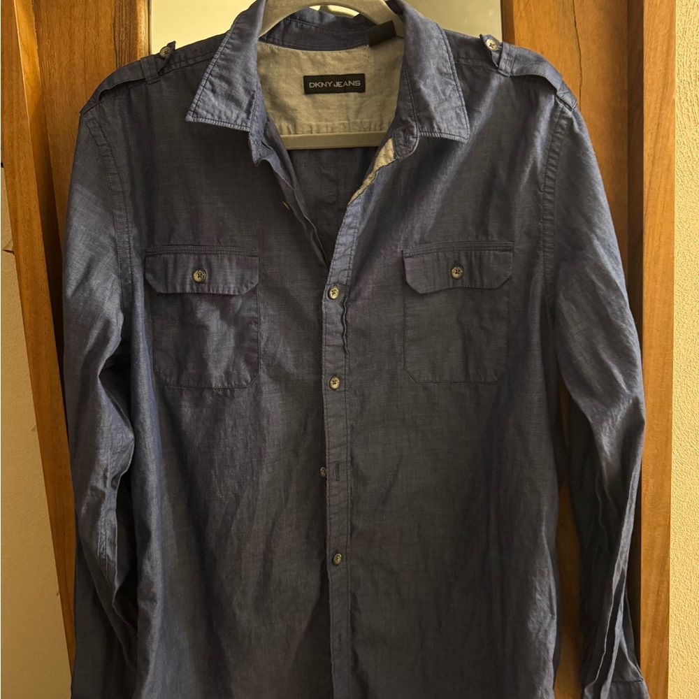 DKNY Jeans Long Sleeve Button Front Shirt